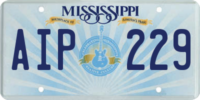 MS license plate AIP229