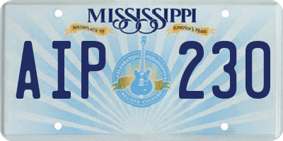 MS license plate AIP230