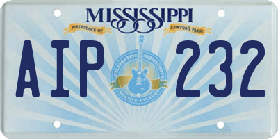 MS license plate AIP232