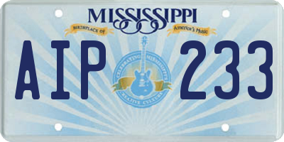 MS license plate AIP233