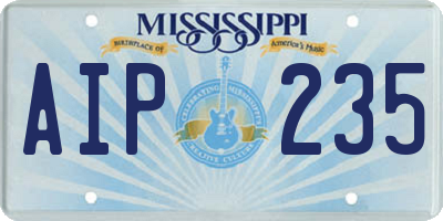 MS license plate AIP235