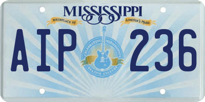 MS license plate AIP236
