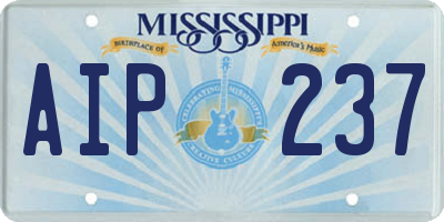 MS license plate AIP237