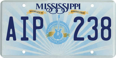 MS license plate AIP238