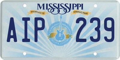 MS license plate AIP239