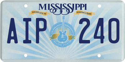 MS license plate AIP240