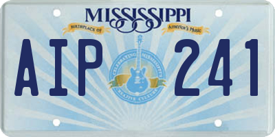 MS license plate AIP241