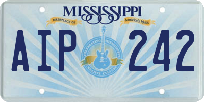 MS license plate AIP242