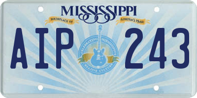 MS license plate AIP243