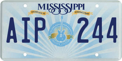 MS license plate AIP244