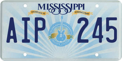 MS license plate AIP245