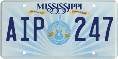 MS license plate AIP247