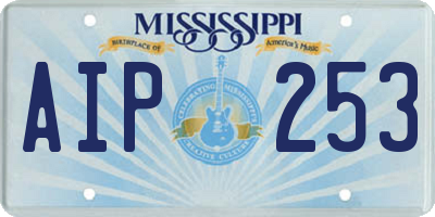 MS license plate AIP253