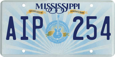 MS license plate AIP254