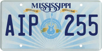 MS license plate AIP255