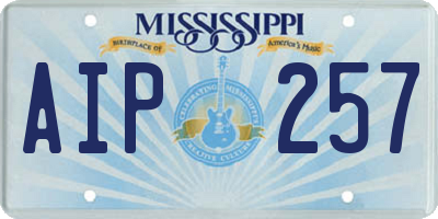 MS license plate AIP257