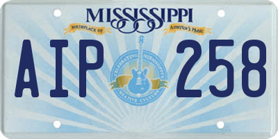 MS license plate AIP258