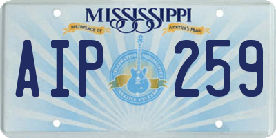 MS license plate AIP259