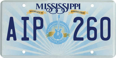 MS license plate AIP260