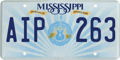 MS license plate AIP263