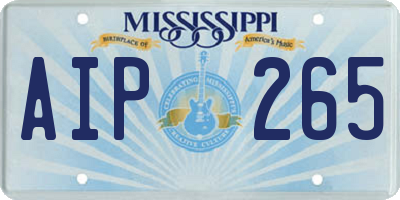 MS license plate AIP265