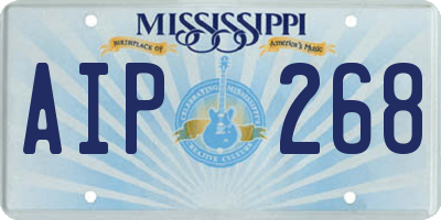 MS license plate AIP268