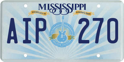MS license plate AIP270