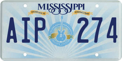 MS license plate AIP274