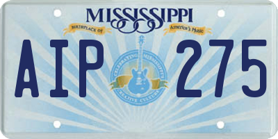 MS license plate AIP275