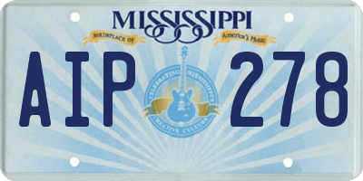 MS license plate AIP278