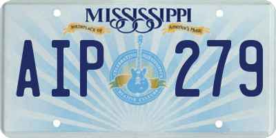 MS license plate AIP279