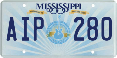 MS license plate AIP280