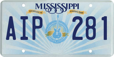 MS license plate AIP281