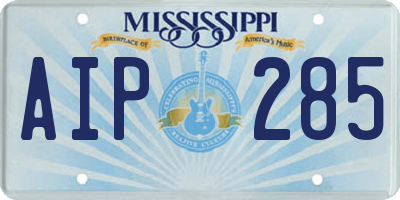 MS license plate AIP285