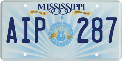 MS license plate AIP287