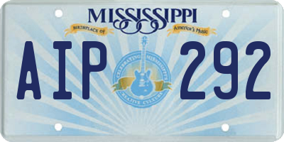 MS license plate AIP292
