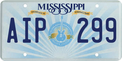 MS license plate AIP299