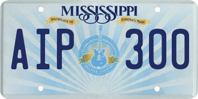 MS license plate AIP300