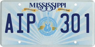 MS license plate AIP301