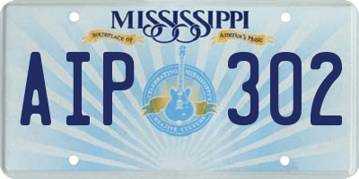 MS license plate AIP302