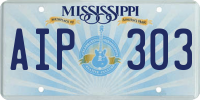 MS license plate AIP303