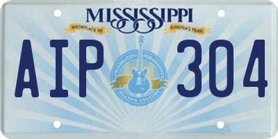 MS license plate AIP304