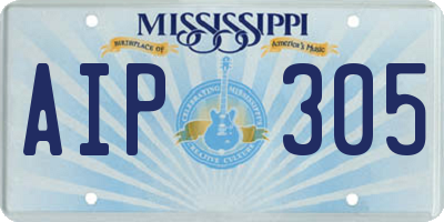 MS license plate AIP305