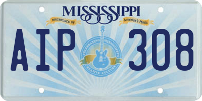MS license plate AIP308