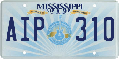 MS license plate AIP310