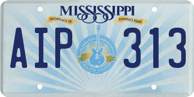 MS license plate AIP313