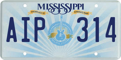 MS license plate AIP314