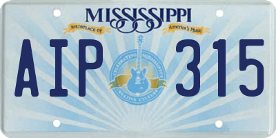 MS license plate AIP315