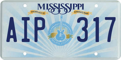 MS license plate AIP317