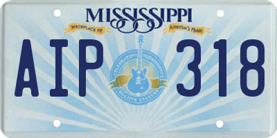 MS license plate AIP318